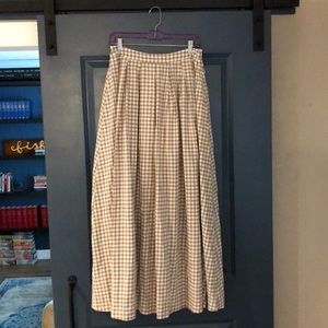 High Waisted Gingham Maxi Skirt